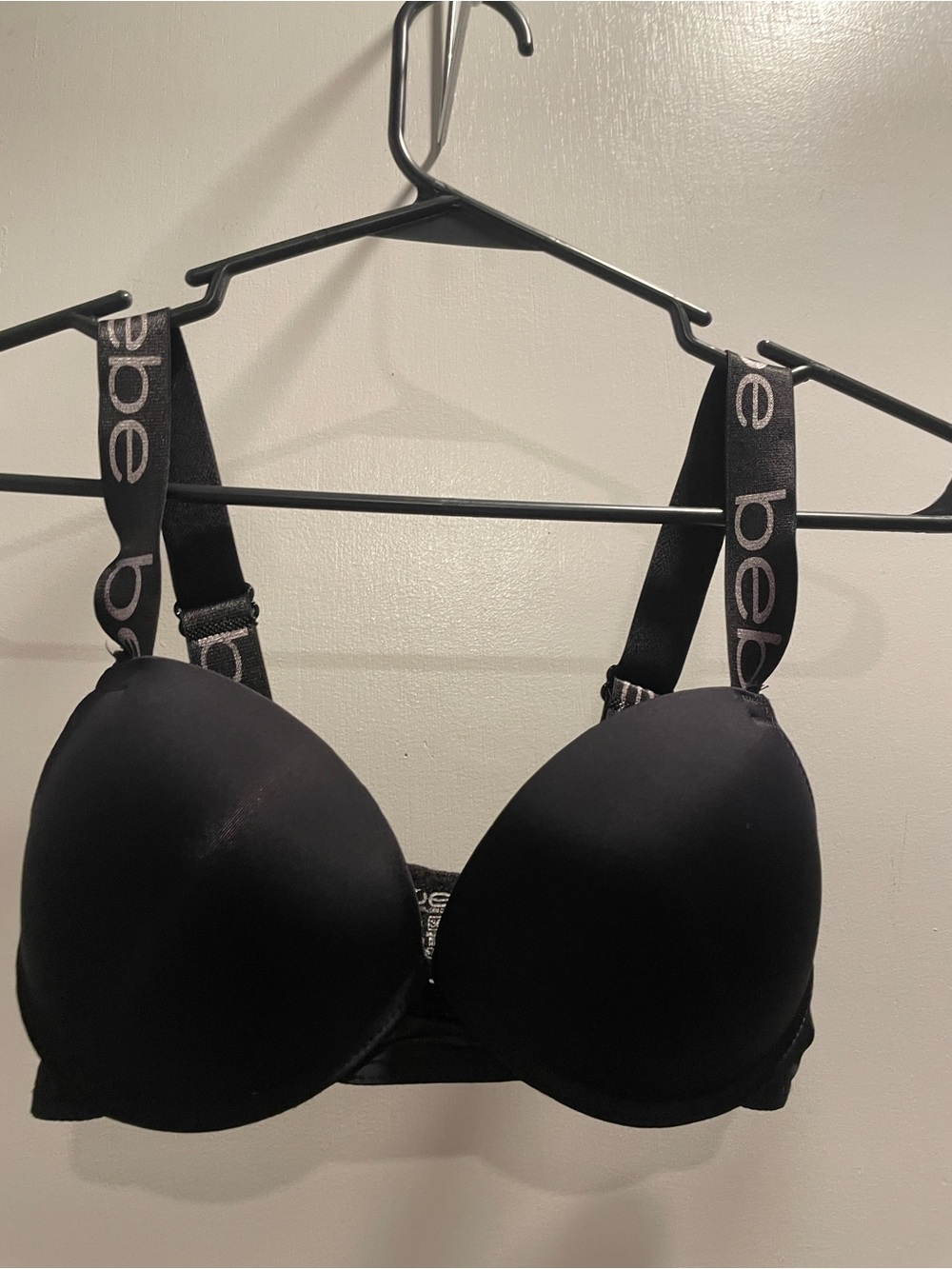 bebe Black Padded Everyday Bra with Logo Straps size 36C